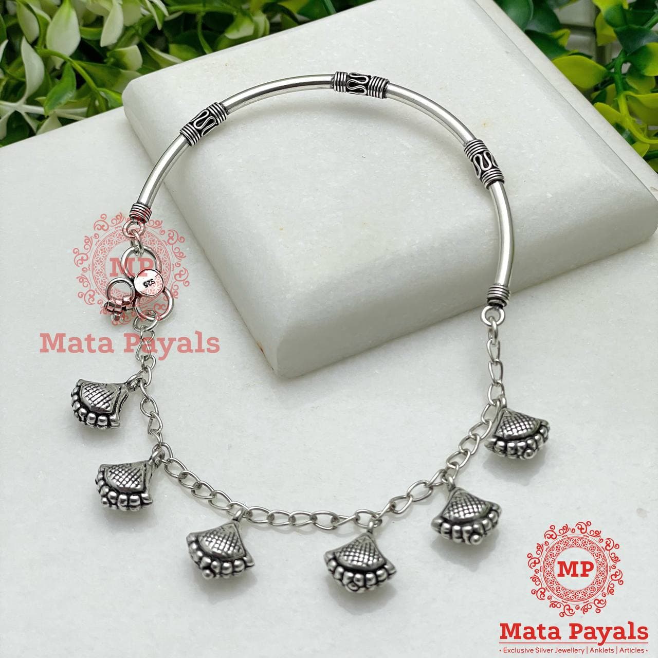 Tribal Oxidised Kada Anklet