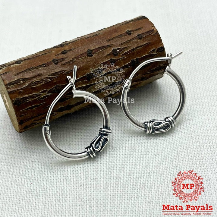 Tribal Oxidised Loop Earring
