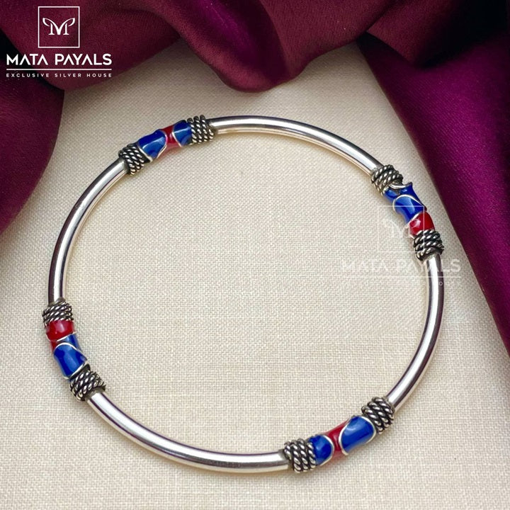 Tribal R&B Oxidised Silver Kadas