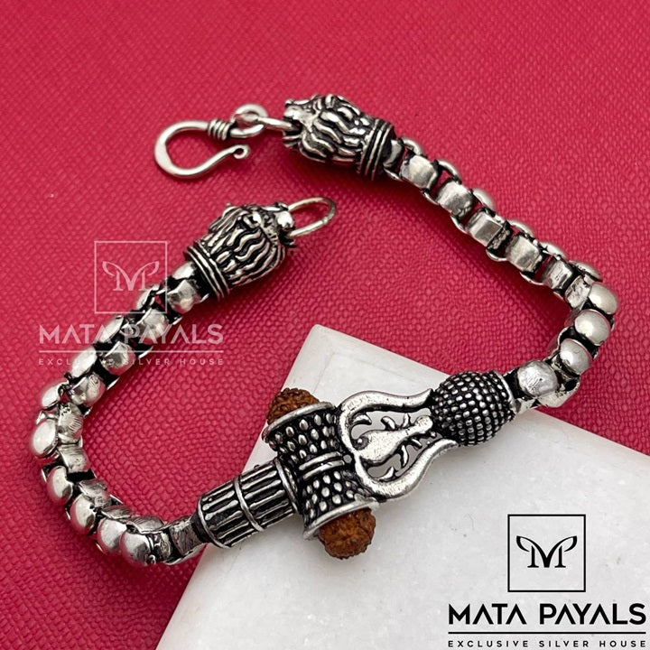 Trishul OM Designed Oxidised Bracelet