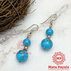 Turquoise Beaded Oxidised Earring