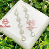 Twinkling Moon Stone Silver Hanging