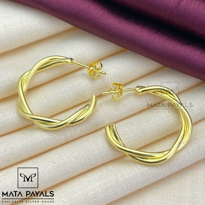 Twisted Gold Plated Semi Loop