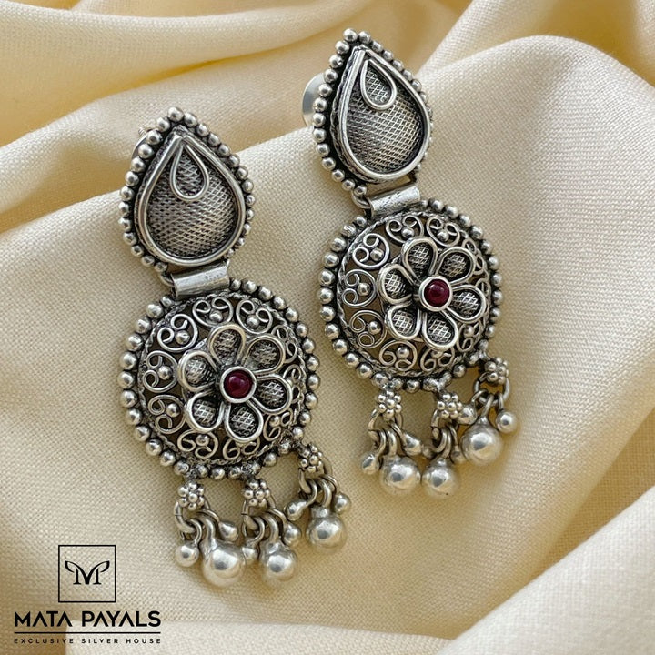 Oxidised Hanging Earring