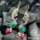 Unique Hook Fish Silver Oxidised Earing