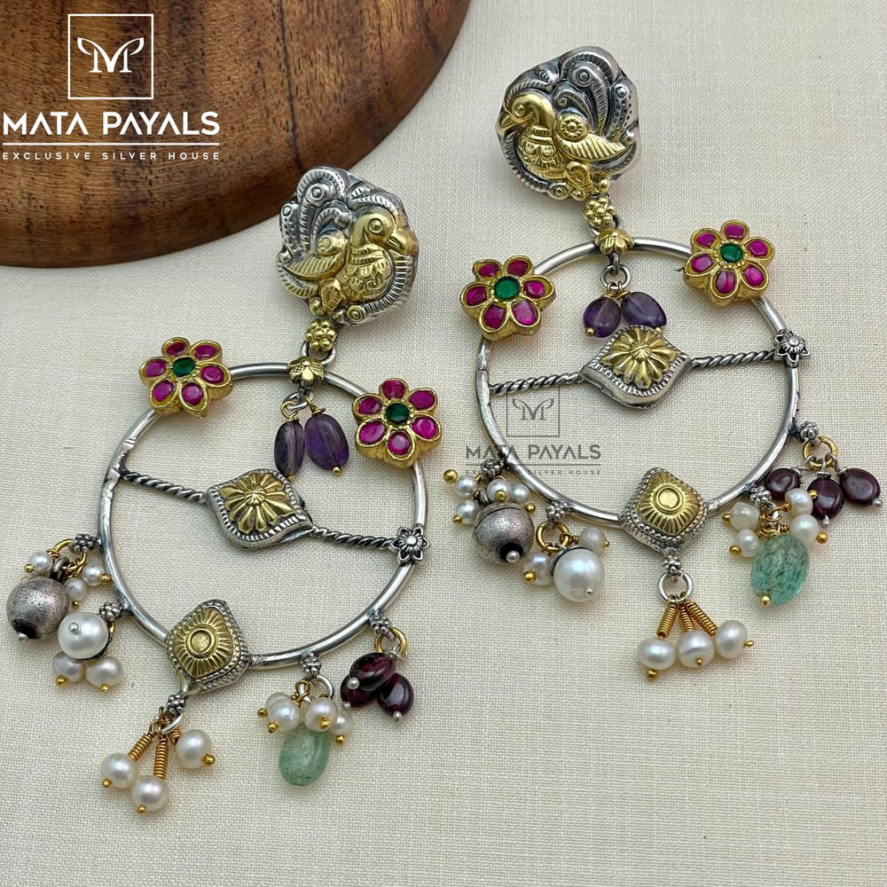 Vibrant Mayur Dual Plated Chandbali