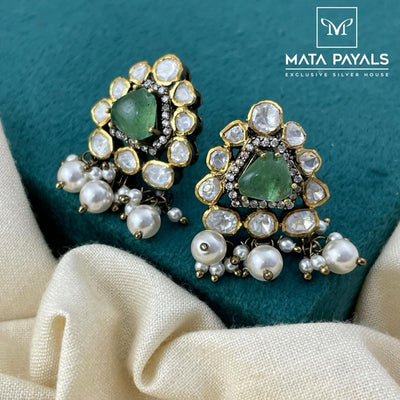 Mint Green Stone Earrings