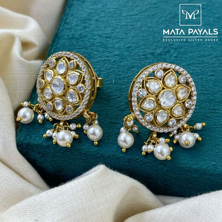 Moissanite Floral Stud