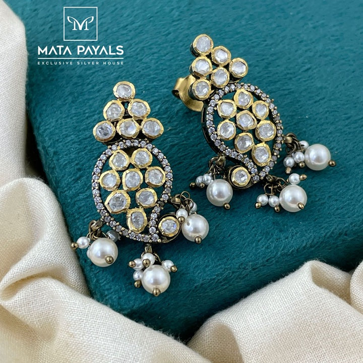 Mango Shaped Moissanite Stud