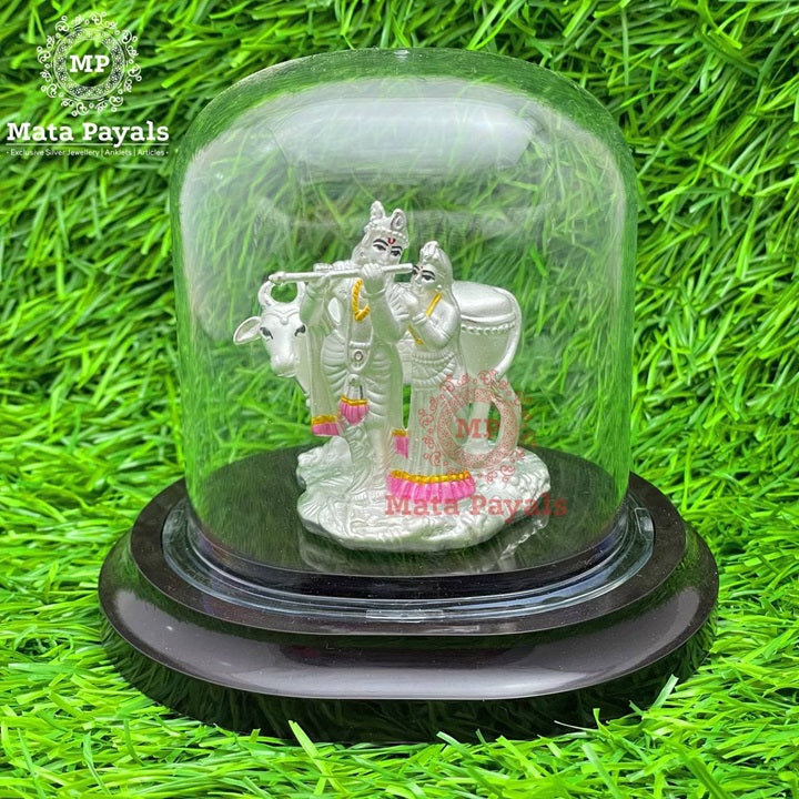 Vrindavan Shri Radha Krishna Silver Idol