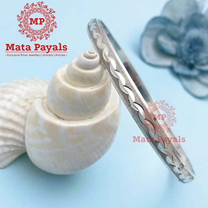 Wavy Laser Cut Silver Kada