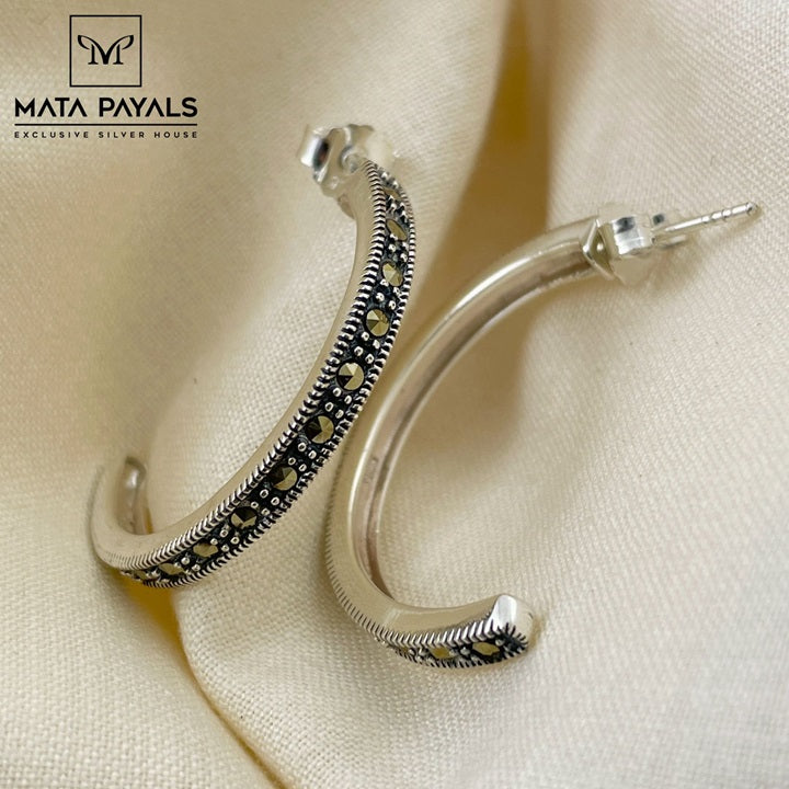 Gleaming Marcasite Hoop